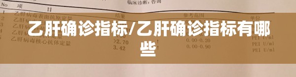 乙肝确诊指标/乙肝确诊指标有哪些