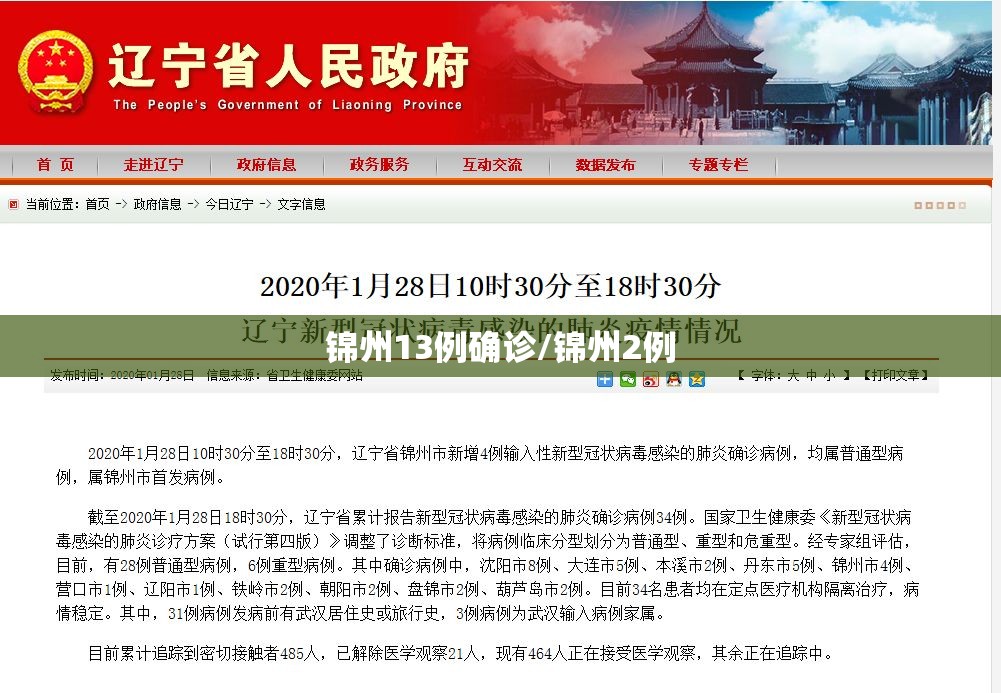 锦州13例确诊/锦州2例