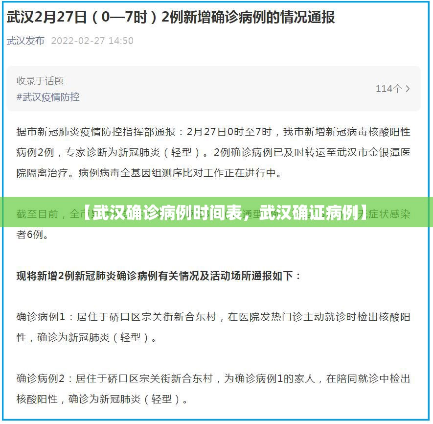 【武汉确诊病例时间表，武汉确证病例】
