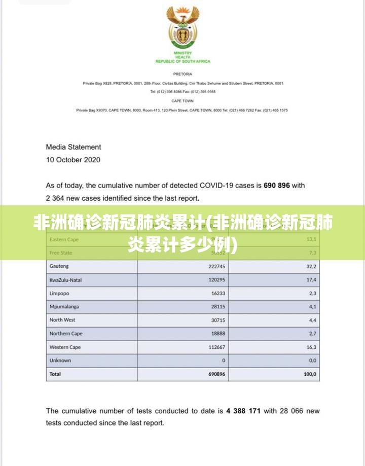 非洲确诊新冠肺炎累计(非洲确诊新冠肺炎累计多少例)