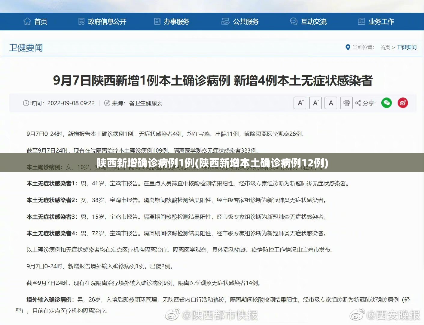 陕西新增确诊病例1例(陕西新增本土确诊病例12例)
